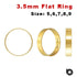 14K Gold Filled 3.5mm Flat Ring, US Sizes 3 - 9, (GF-826)